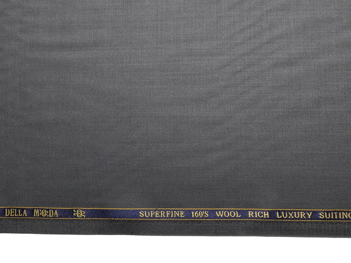 Georgia Gullini Italy Super 160s Wool Blended Premium Suiting Fabric (Metal Grey, Plain)