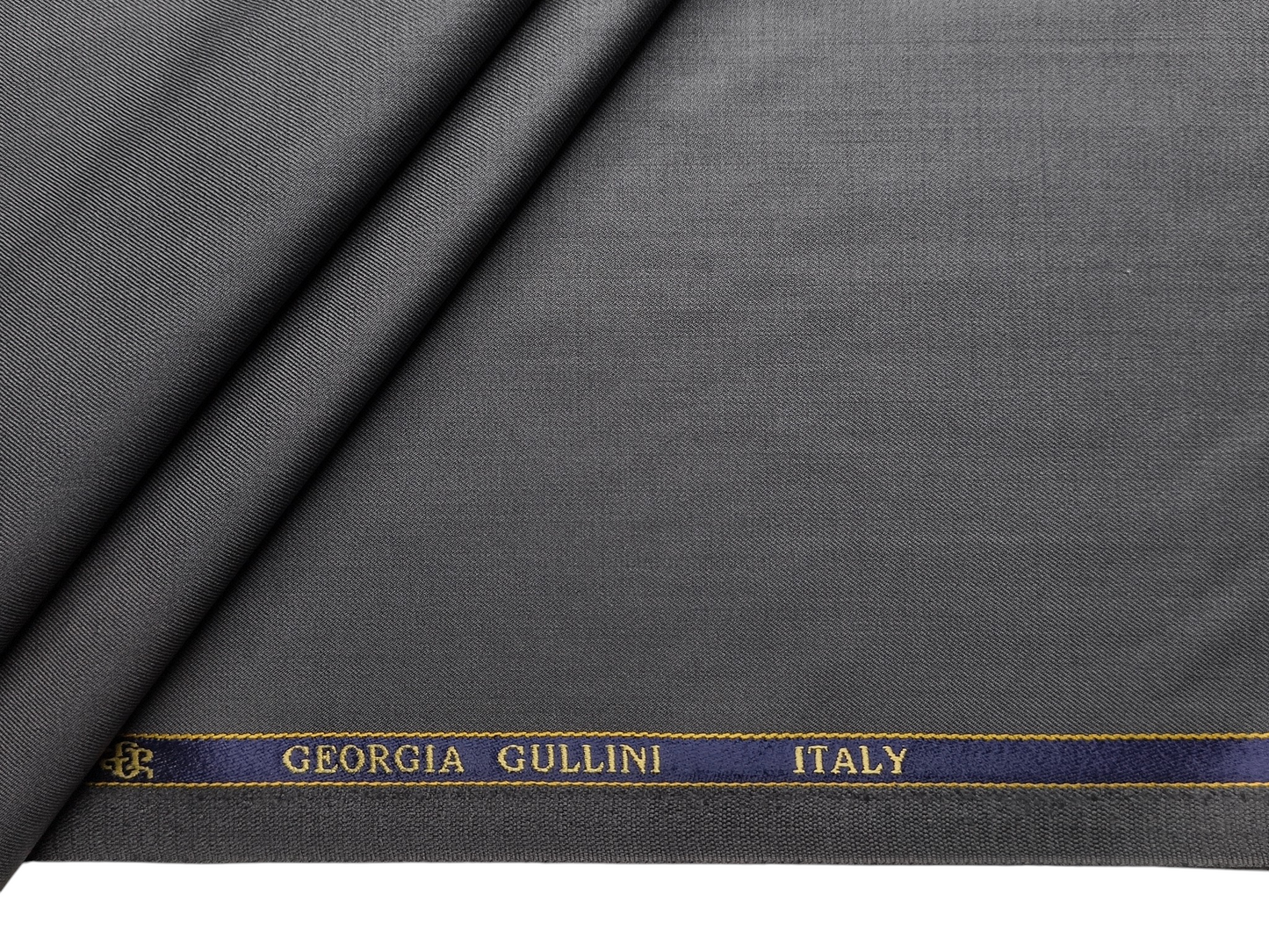 Georgia Gullini Italy Super 160s Wool Blended Premium Suiting Fabric (Metal Grey, Plain)