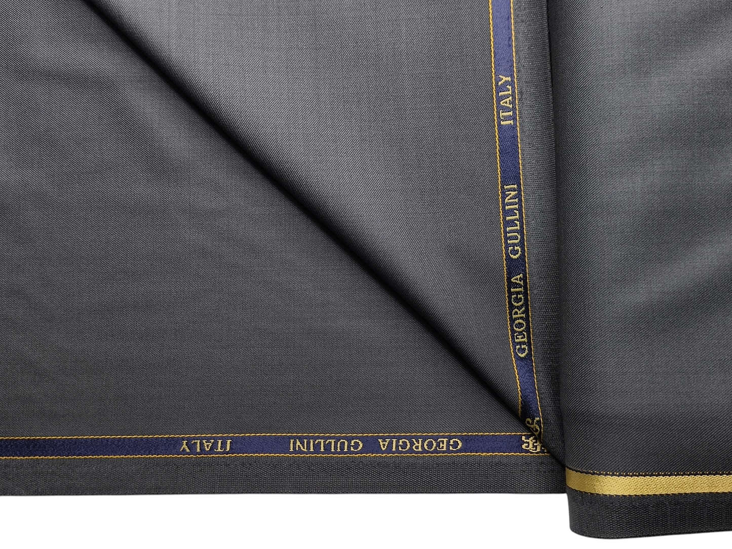 Georgia Gullini Italy Super 160s Wool Blended Premium Suiting Fabric (Metal Grey, Plain)