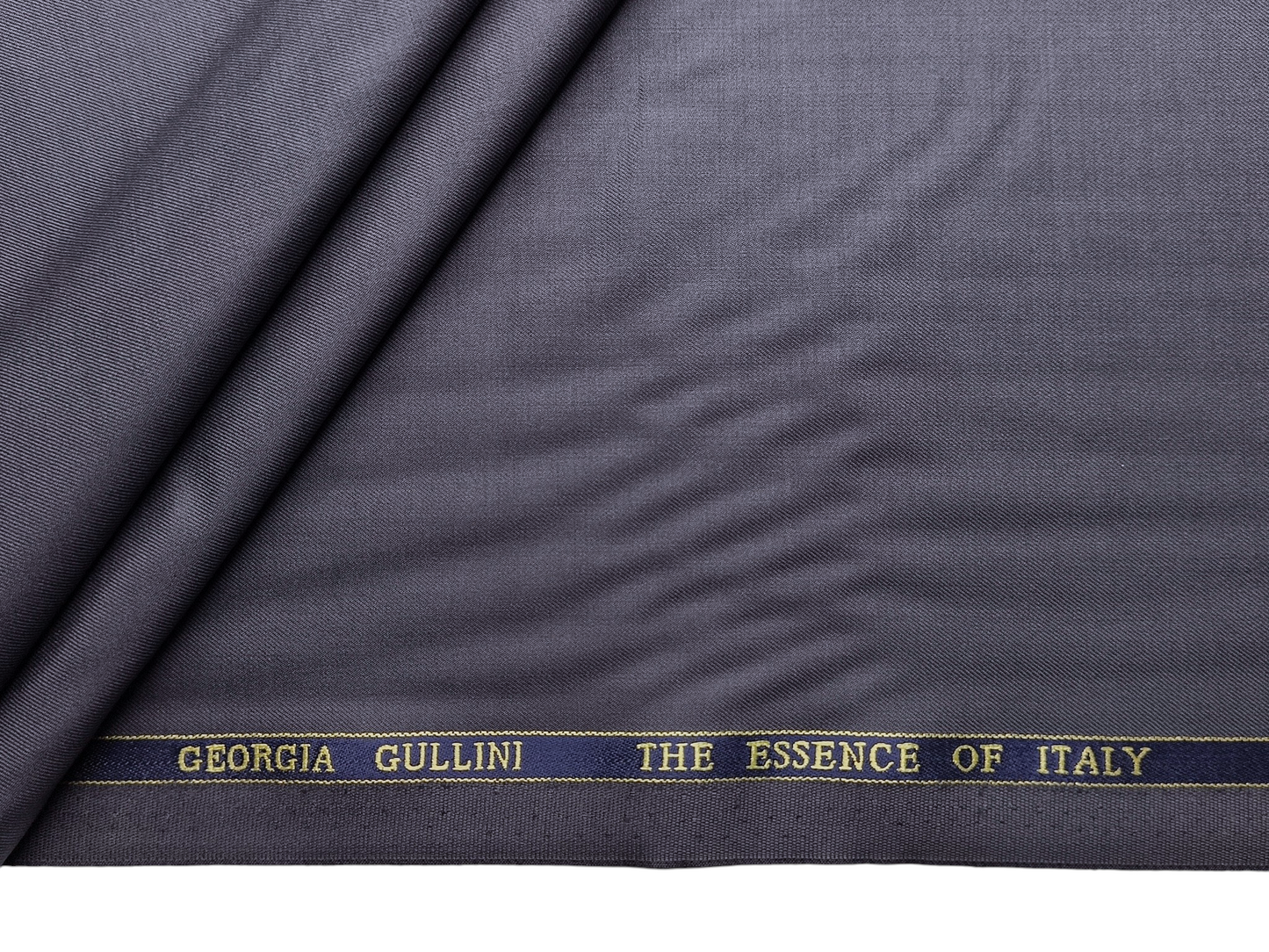 Georgia Gullini Italy Super 160s Wool Blended Premium Suiting Fabric (Steel Grey, Plain)