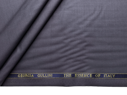 Georgia Gullini Italy Super 160s Wool Blended Premium Suiting Fabric (Steel Grey, Plain)