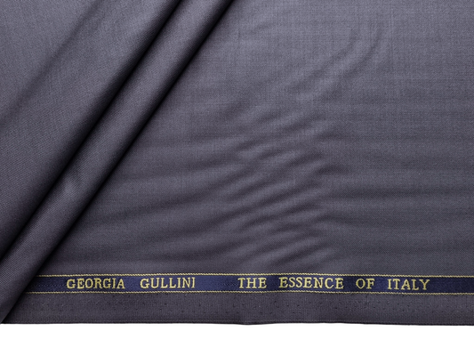 Georgia Gullini Italy Super 160s Wool Blended Premium Suiting Fabric (Steel Grey, Plain)