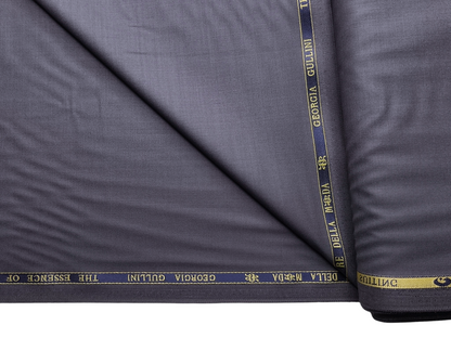 Georgia Gullini Italy Super 160s Wool Blended Premium Suiting Fabric (Steel Grey, Plain)