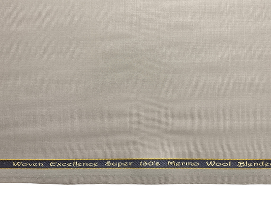 Georgia Gullini Italy Super 130s Wool Blended Premium Suiting Fabric (Stone Beige, Plain)