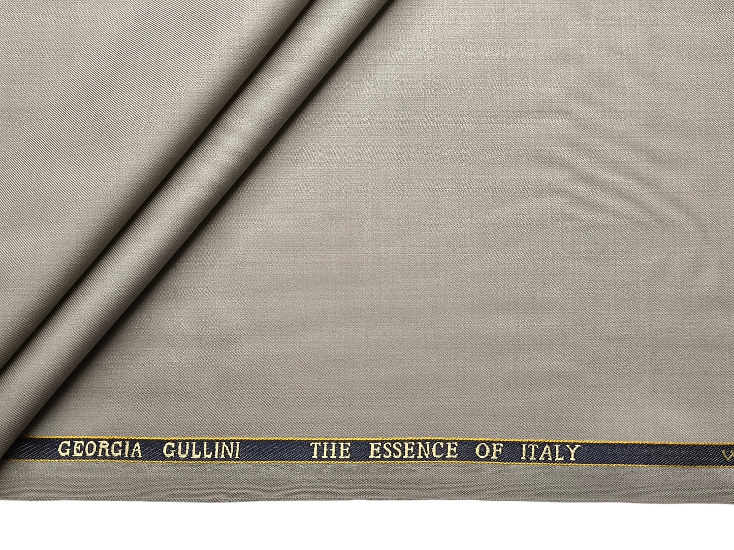 Georgia Gullini Italy Super 130s Wool Blended Premium Suiting Fabric (Stone Beige, Plain)