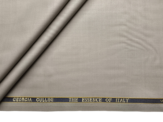 Georgia Gullini Italy Super 130s Wool Blended Premium Suiting Fabric (Stone Beige, Plain)