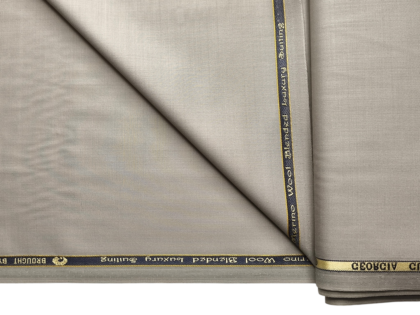 Georgia Gullini Italy Super 130s Wool Blended Premium Suiting Fabric (Stone Beige, Plain)
