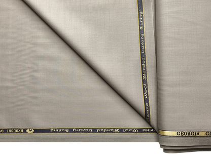 Georgia Gullini Italy Super 130s Wool Blended Premium Suiting Fabric (Stone Beige, Plain)
