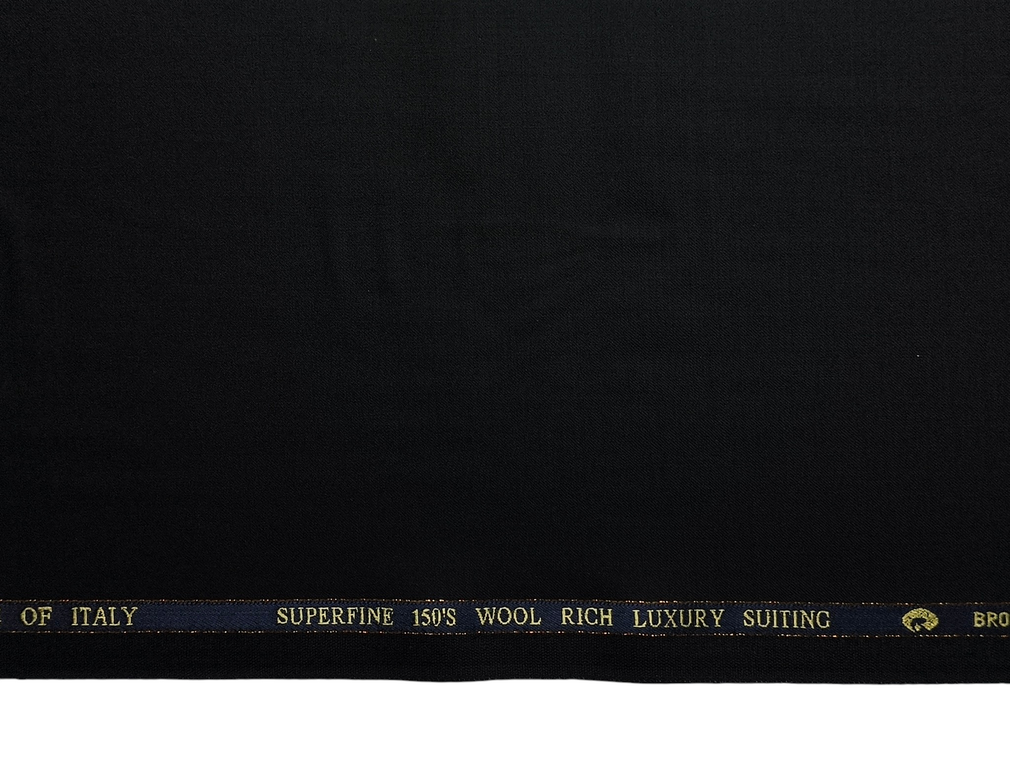 Georgia Gullini Italy Super 150s Wool Blended Premium Suiting Fabric (Black, Plain)