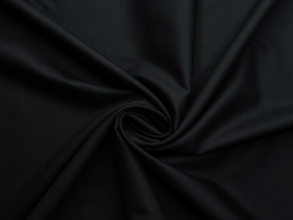 Georgia Gullini Italy Super 150s Wool Blended Premium Suiting Fabric (Black, Plain)