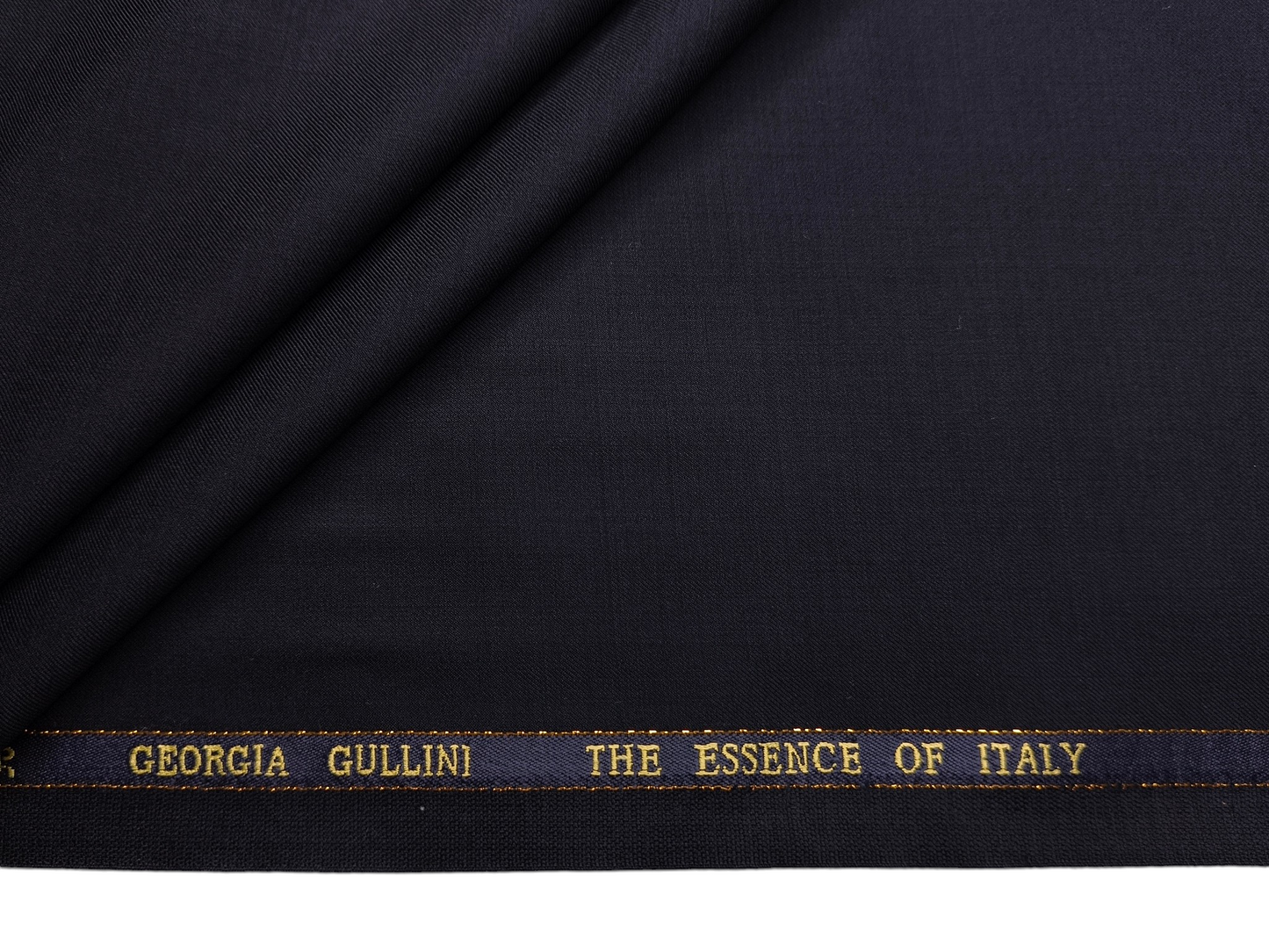 Georgia Gullini Italy Super 150s Wool Blended Premium Suiting Fabric (Dark Navy Blue, Plain)