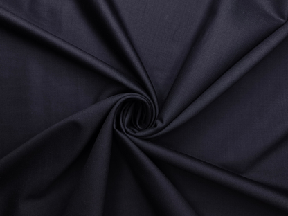 Georgia Gullini Italy Super 150s Wool Blended Premium Suiting Fabric (Dark Navy Blue, Plain)