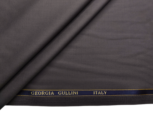 Georgia Gullini Italy Super 160s Wool Blended Premium Suiting Fabric (Mocha Brown, Plain)