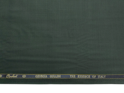 Georgia Gullini Italy Super 130s Merino Wool Blended Suiting Fabric (Bottle Green, Plain)