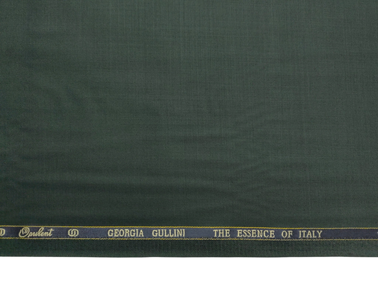Georgia Gullini Italy Super 130s Merino Wool Blended Suiting Fabric (Bottle Green, Plain)