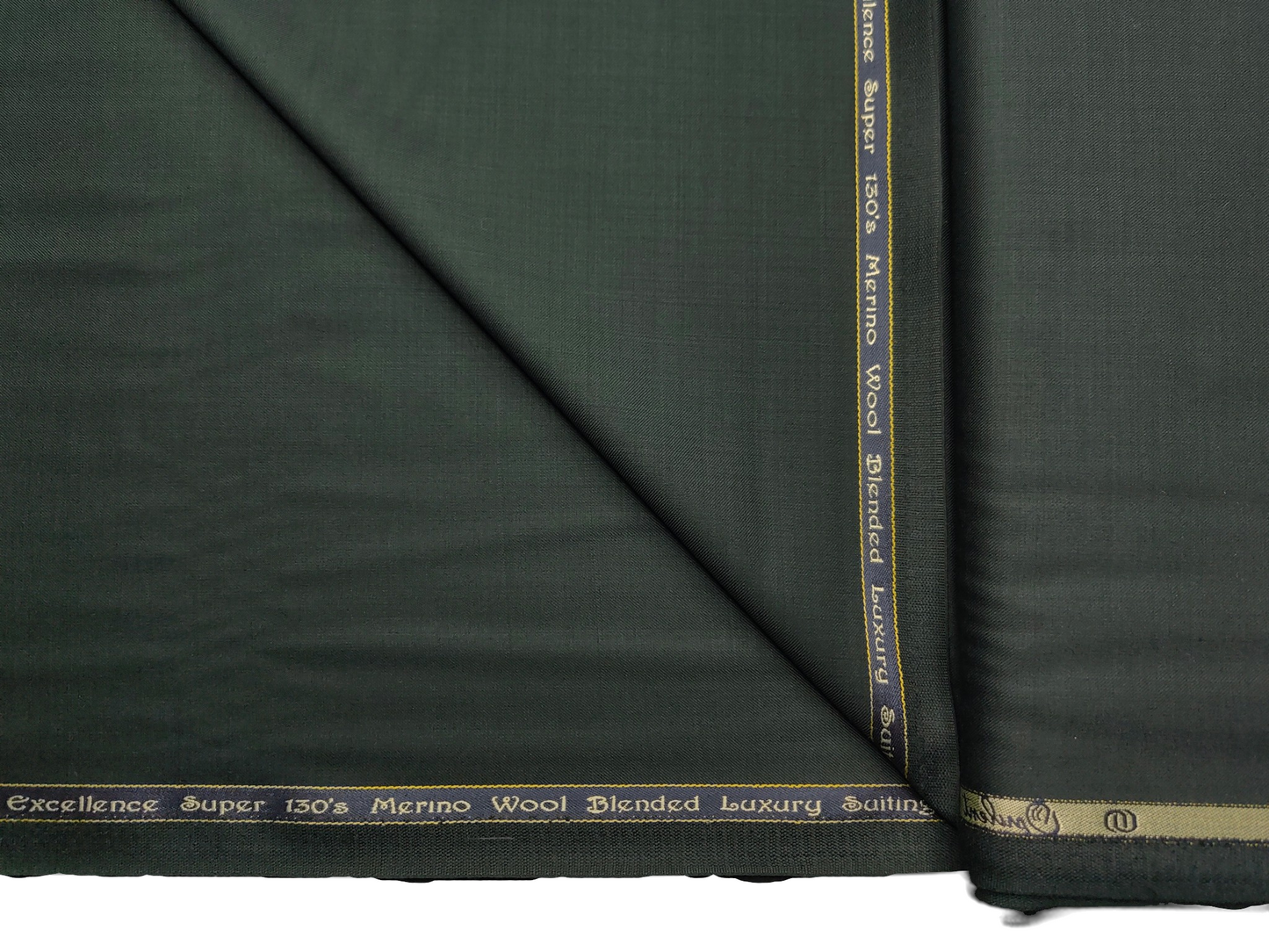 Georgia Gullini Italy Super 130s Merino Wool Blended Suiting Fabric (Bottle Green, Plain)
