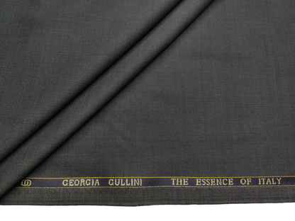 Georgia Gullini Italy Super 130s Merino Wool Blended Suiting Fabric (Charcoal Grey, Plain)