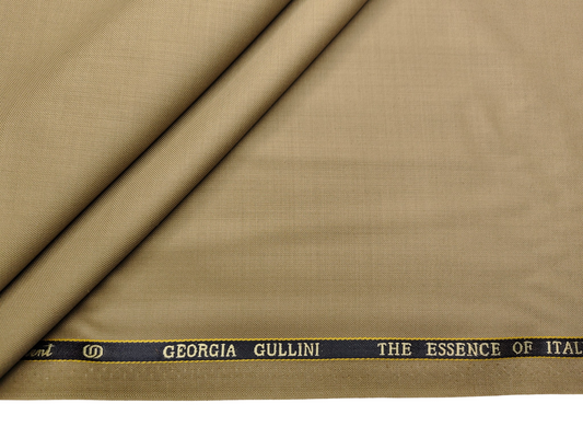 Georgia Gullini Italy Super 130s Merino Wool Blended Suiting Fabric (Warm Beige, Plain)
