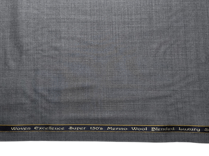 Georgia Gullini Italy Super 130s Merino Wool Blended Suiting Fabric (Grey Melange, Plain)