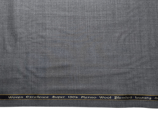 Georgia Gullini Italy Super 130s Merino Wool Blended Suiting Fabric (Grey Melange, Plain)