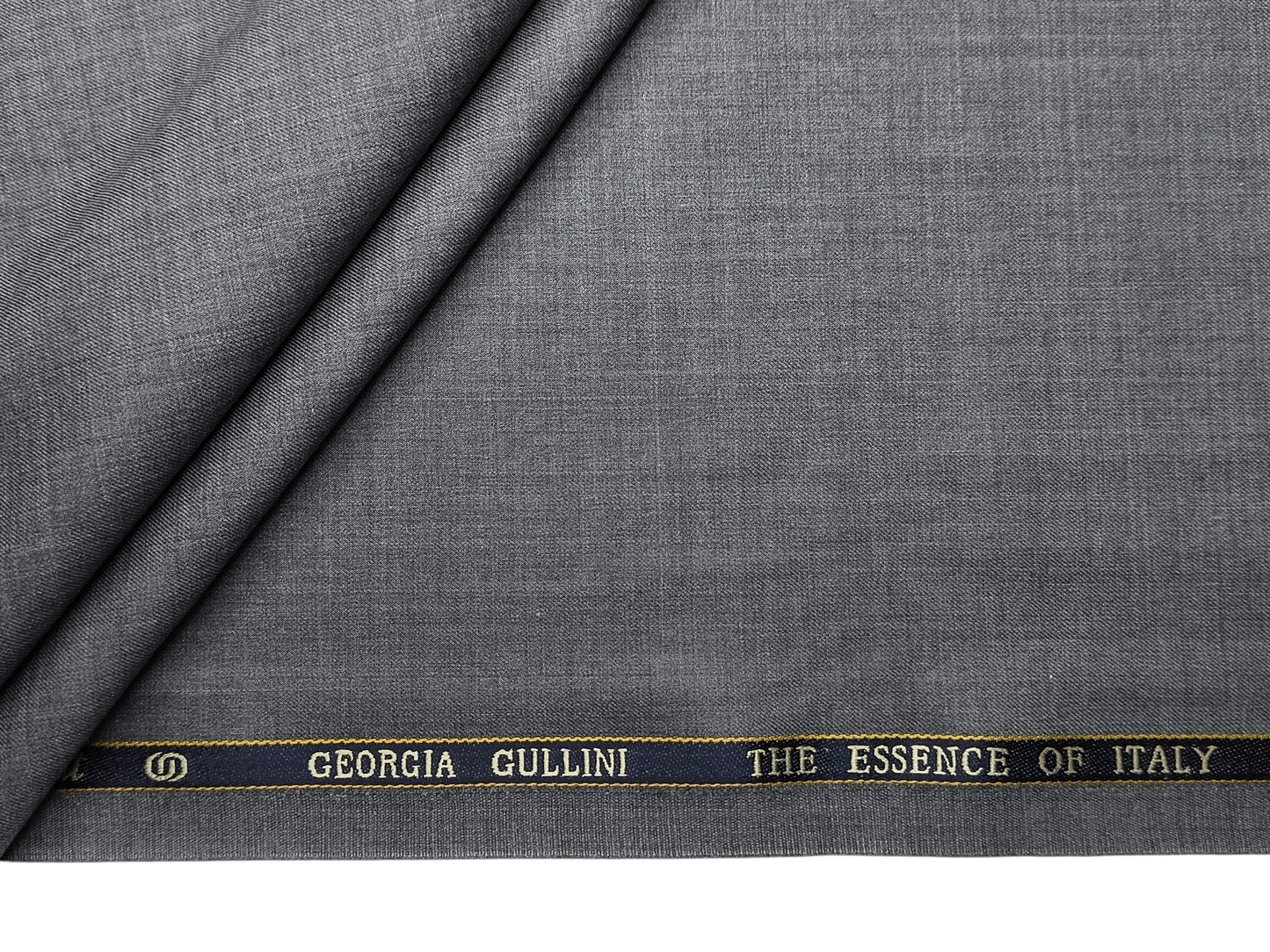 Georgia Gullini Italy Super 130s Merino Wool Blended Suiting Fabric (Grey Melange, Plain)
