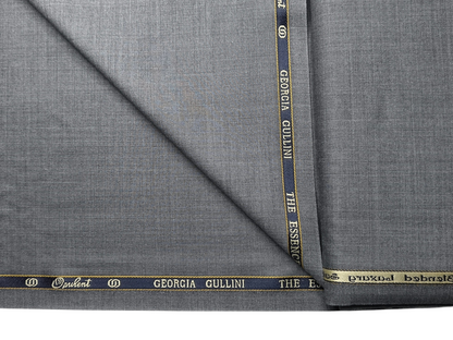 Georgia Gullini Italy Super 130s Merino Wool Blended Suiting Fabric (Grey Melange, Plain)
