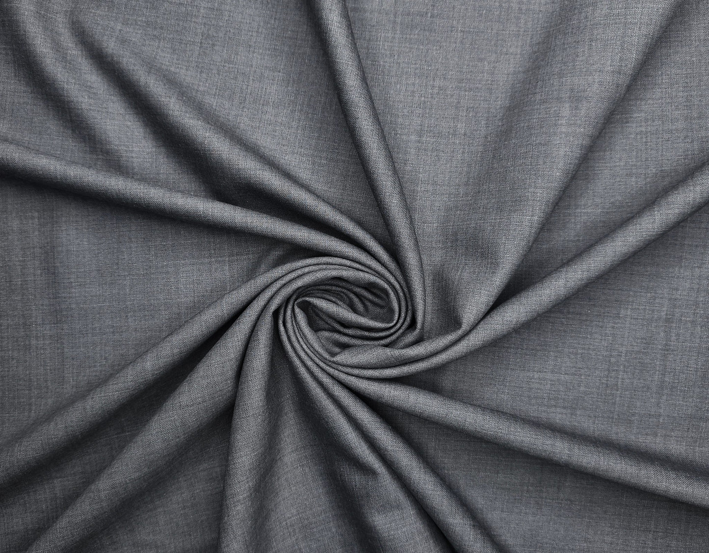 Georgia Gullini Italy Super 130s Merino Wool Blended Suiting Fabric (Grey Melange, Plain)