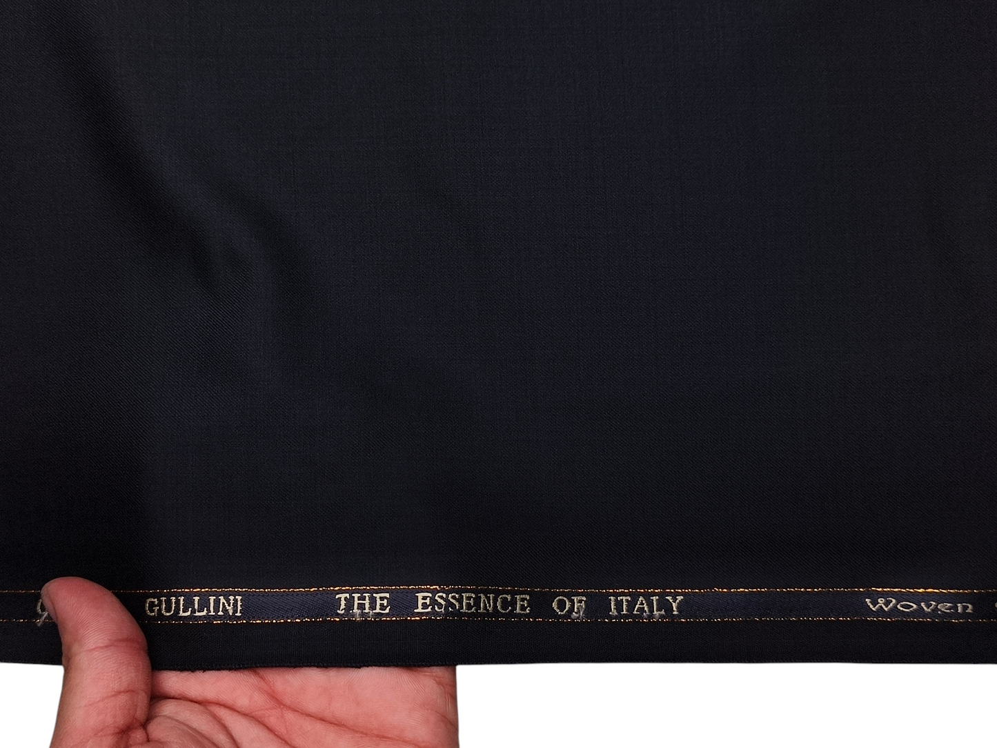 Georgia Gullini Italy Super 130s Merino Wool Blended Suiting Fabric (Navy Blue, Plain)