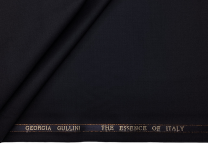 Georgia Gullini Italy Super 130s Merino Wool Blended Suiting Fabric (Navy Blue, Plain)