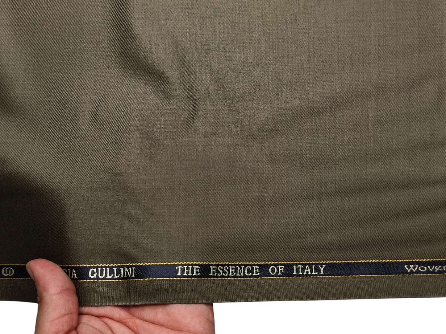 Georgia Gullini Italy Super 130s Merino Wool Blended Suiting Fabric (Dusty Green, Plain)
