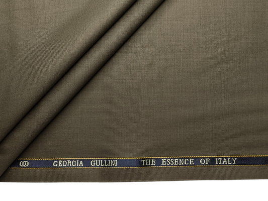 Georgia Gullini Italy Super 130s Merino Wool Blended Suiting Fabric (Dusty Green, Plain)