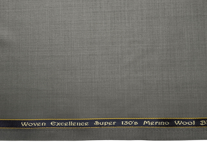 Georgia Gullini Italy Super 130s Merino Wool Blended Suiting Fabric (Pista Grey, Plain)
