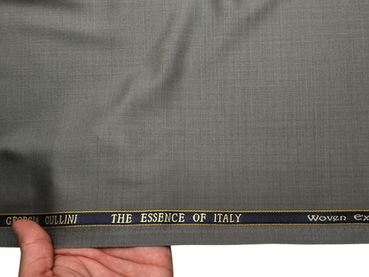 Georgia Gullini Italy Super 130s Merino Wool Blended Suiting Fabric (Pista Grey, Plain)