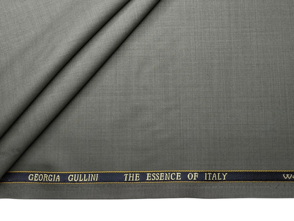 Georgia Gullini Italy Super 130s Merino Wool Blended Suiting Fabric (Pista Grey, Plain)
