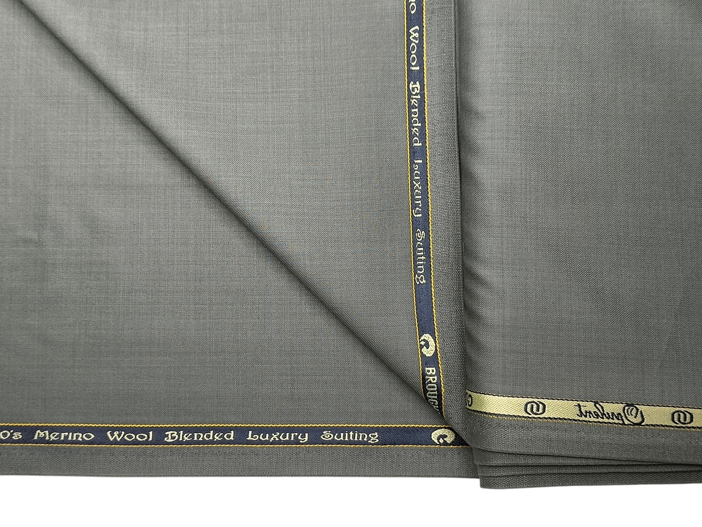 Georgia Gullini Italy Super 130s Merino Wool Blended Suiting Fabric (Pista Grey, Plain)