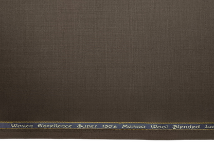Georgia Gullini Italy Super 130s Merino Wool Blended Suiting Fabric (Coffee Brown, Plain)