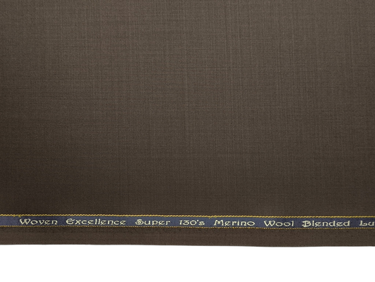 Georgia Gullini Italy Super 130s Merino Wool Blended Suiting Fabric (Coffee Brown, Plain)