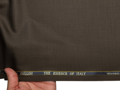 Georgia Gullini Italy Super 130s Merino Wool Blended Suiting Fabric (Coffee Brown, Plain)
