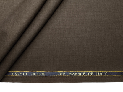 Georgia Gullini Italy Super 130s Merino Wool Blended Suiting Fabric (Coffee Brown, Plain)