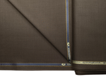 Georgia Gullini Italy Super 130s Merino Wool Blended Suiting Fabric (Coffee Brown, Plain)