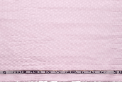 D&J Italy 100% Superfine Premium Giza Cotton Shirting Fabric (Light Pink, Dobby Design)