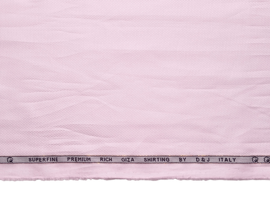 D&J Italy 100% Superfine Premium Giza Cotton Shirting Fabric (Light Pink, Dobby Design)