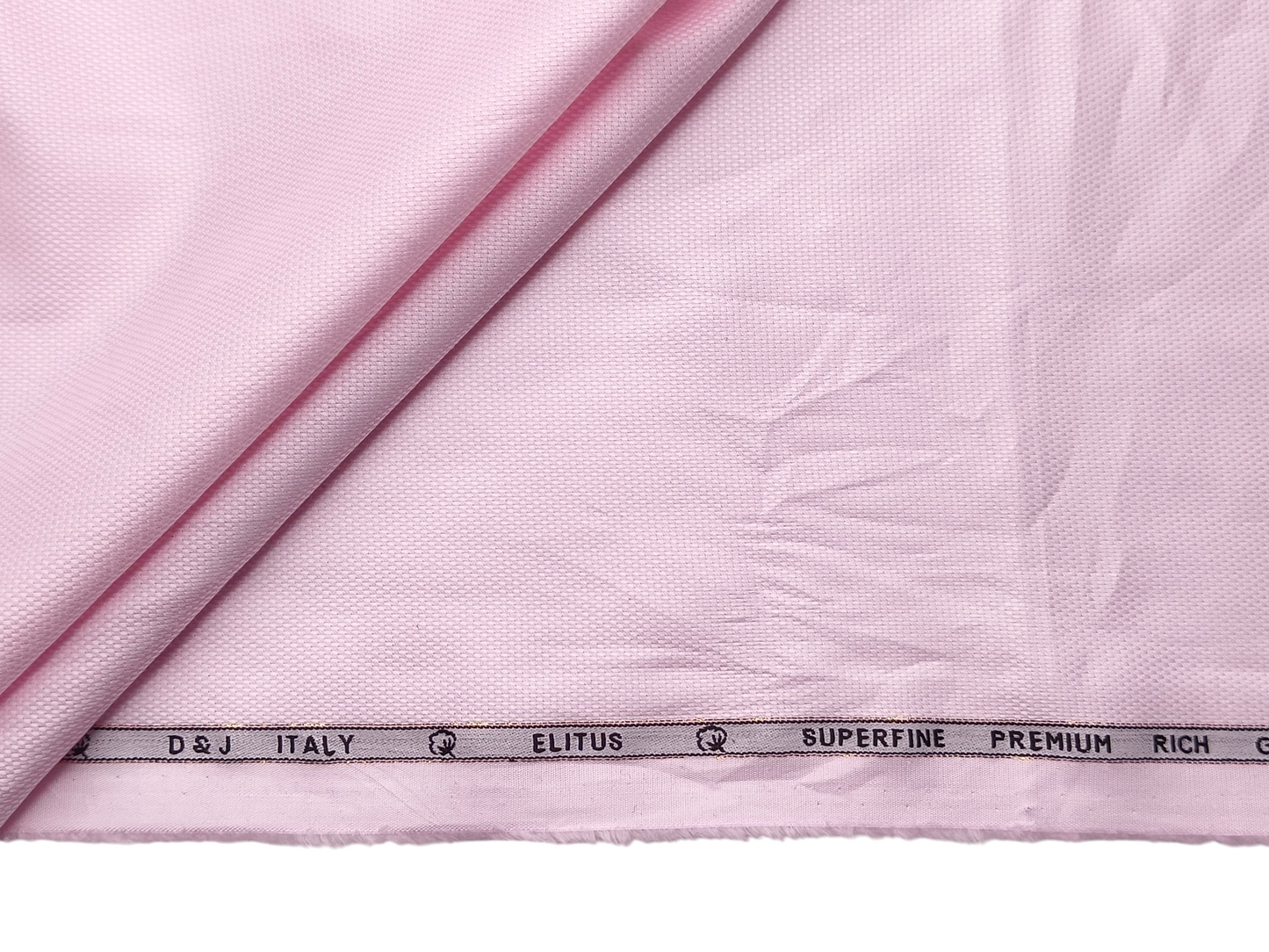 D&J Italy 100% Superfine Premium Giza Cotton Shirting Fabric (Light Pink, Dobby Design)