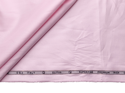 D&J Italy 100% Superfine Premium Giza Cotton Shirting Fabric (Light Pink, Dobby Design)