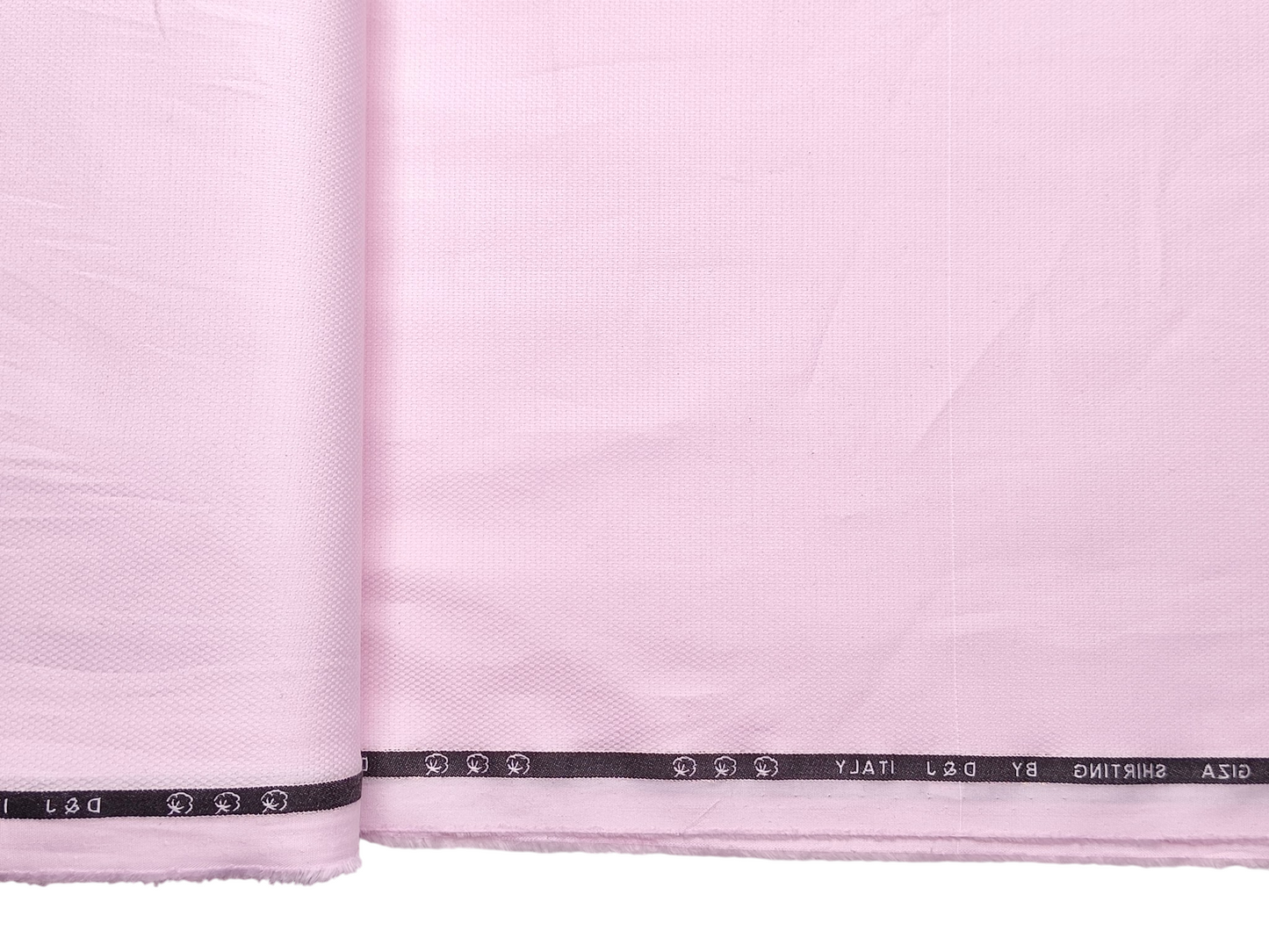 D&J Italy 100% Superfine Premium Giza Cotton Shirting Fabric (Light Pink, Dobby Design)