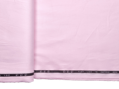 D&J Italy 100% Superfine Premium Giza Cotton Shirting Fabric (Light Pink, Dobby Design)