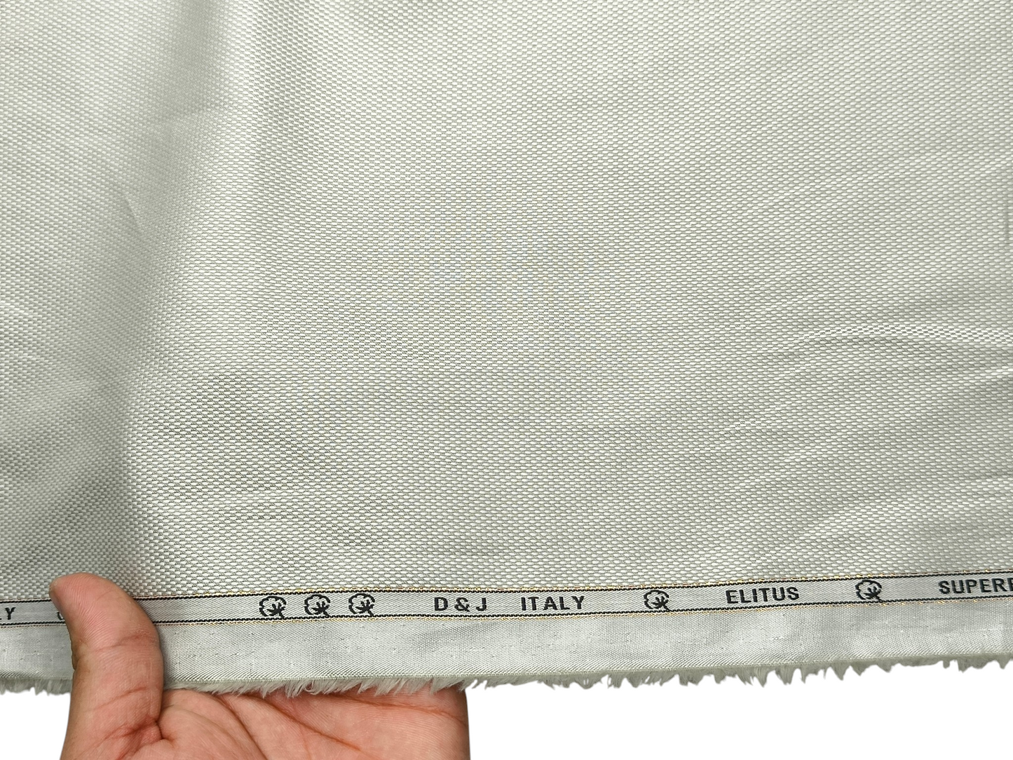D&J Italy 100% Superfine Premium Giza Cotton Shirting Fabric (Pista, Dobby Design)