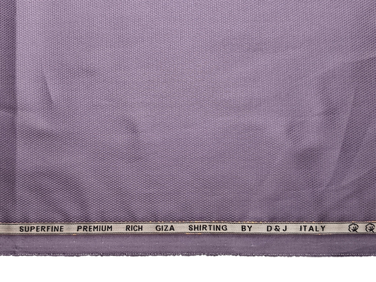 D&J Italy 100% Superfine Premium Giza Cotton Shirting Fabric (Violet, Dobby Design)