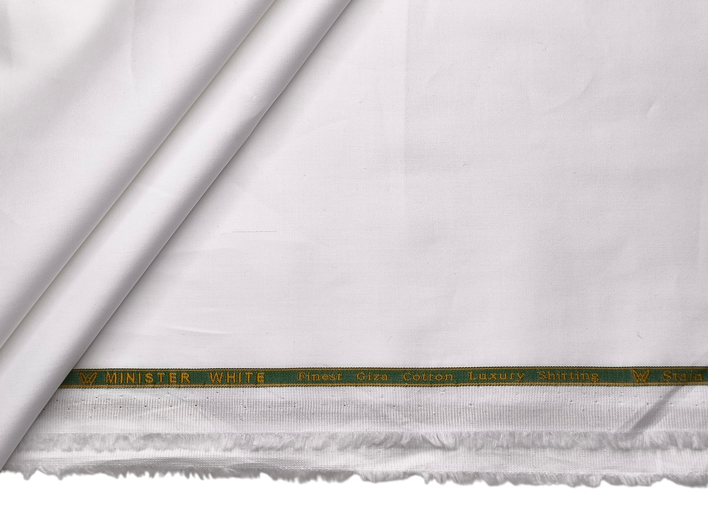 Minister White 100% Giza Cotton Stain Free Shirting Fabric (White, Plain)