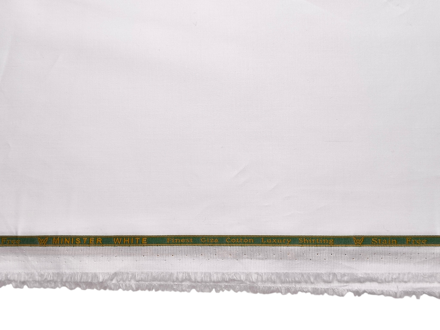 Minister White 100% Giza Cotton Stain Free Shirting Fabric (White, Plain)